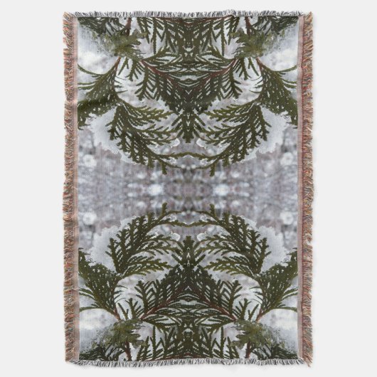 Sneeuw op Evergreen Branches Deken (Voorkant Verticaal)