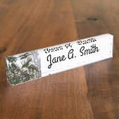 Sneeuw op Evergreen Branches Naambordje (Zijkant)