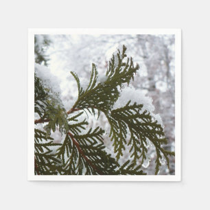 Sneeuw op Evergreen Branches Servet