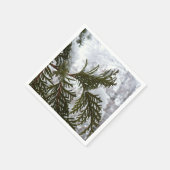 Sneeuw op Evergreen Branches Servet (Hoek)