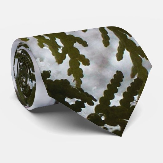 Sneeuw op Evergreen Branches Stropdas (Opgerold)
