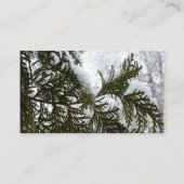 Sneeuw op Evergreen Branches Visitekaartje (Achterkant)