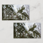 Sneeuw op Evergreen Branches Visitekaartje (Voorkant / Achterkant)