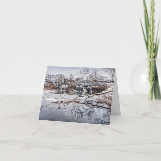 Sneeuw op Finley Dam Hartelijk dank Bedankkaart (Voorkant)