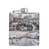 sneeuw op Finley-dam Heupfles (Voorkant)