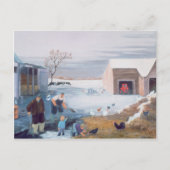 Sneeuw op het Boerderij Briefkaart (Voorkant)