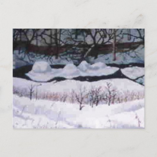 "Sneeuw op het Briefkaart van de landwegen Elk" (Voorkant)