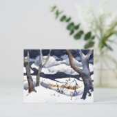 "Sneeuw op het Briefkaart van de landwegen Elk" (Staand voorkant)