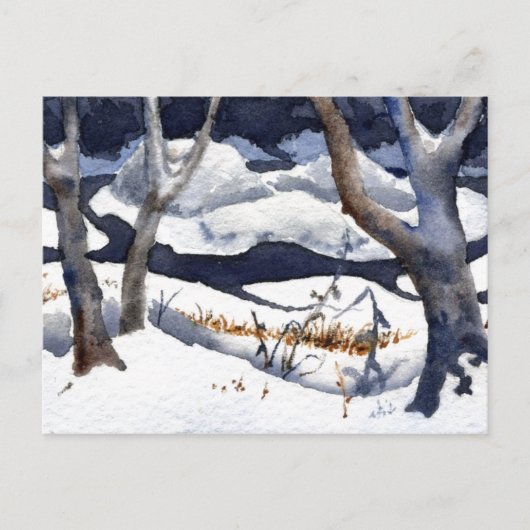 "Sneeuw op het Briefkaart van de landwegen Elk" (Voorkant)