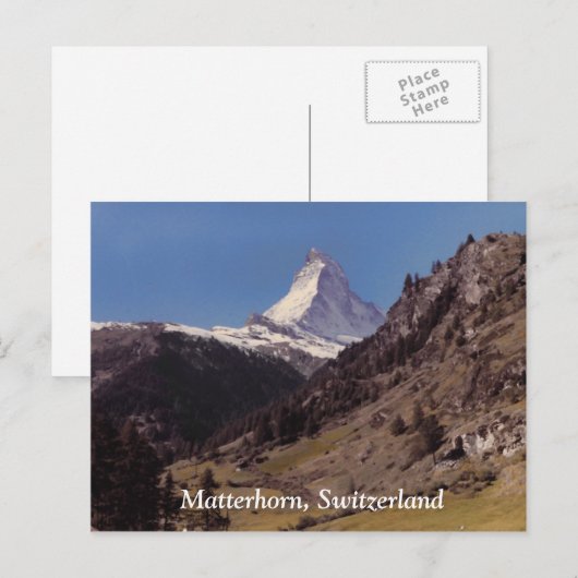 Sneeuw op het Briefkaart van het bos van Matterhor (Voorkant / Achterkant)