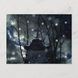 Sneeuw op het kerkhof postkaart