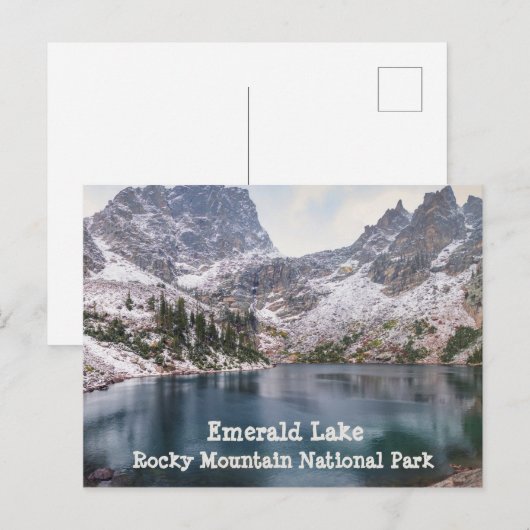 Sneeuw op het nationale park Emerald Lake Rocky Mo Briefkaart (Voorkant / Achterkant)