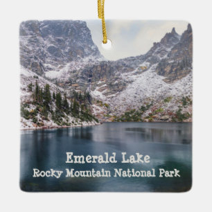 Sneeuw op het nationale park Emerald Lake Rocky Mo Keramisch Ornament