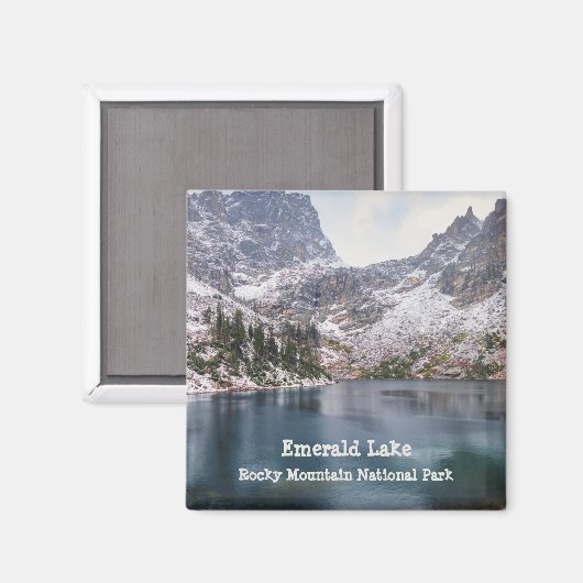 Sneeuw op het nationale park Emerald Lake Rocky Mo Magneet (Voorkant / Achterkant)
