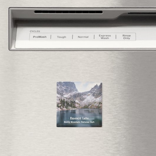 Sneeuw op het nationale park Emerald Lake Rocky Mo Magneet (Insitu (Vaatwasser))