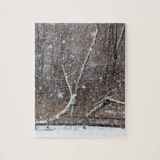 sneeuw op het park legpuzzel (Verticaal)