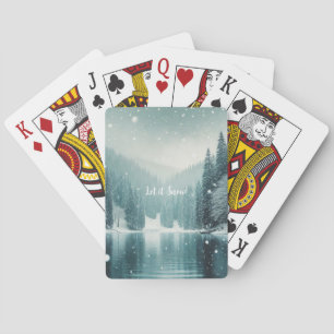 Sneeuw op het wintermeer in de bergen pokerkaarten