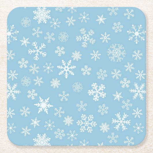 Sneeuw op lichte blauwe achtergrond kartonnen onderzetters (Voorkant)