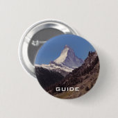Sneeuw op Matterhorn Blue Sky Alpine Forest Button (Voorkant /achterkant)