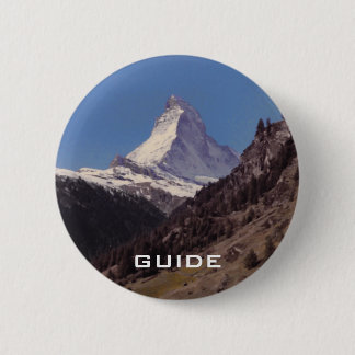 Sneeuw op Matterhorn Blue Sky Alpine Forest Button
