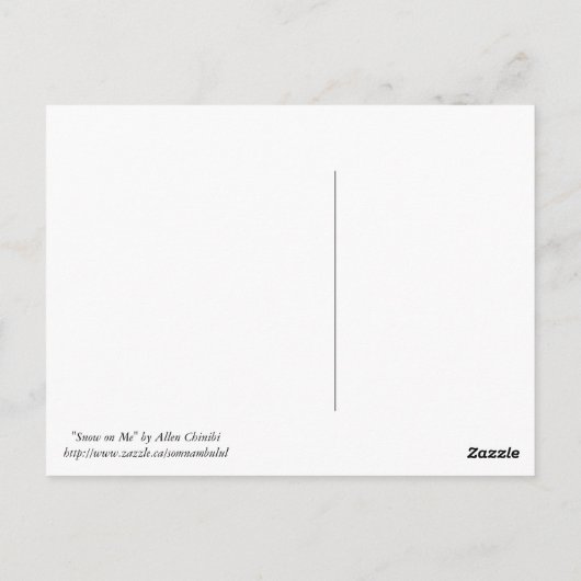Sneeuw op me briefkaart (Achterkant)