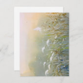 Sneeuw op moerasgras in Waterverf Feestdagenkaart (Voorkant / Achterkant)