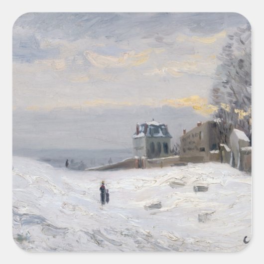 sneeuw op Montmartre, 1869 Vierkante Sticker (Voorkant)