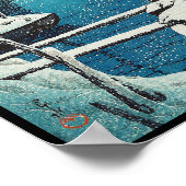 Sneeuw op Mukôjima Hasui Kawase shin hanga art Poster (Hoek)