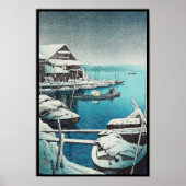Sneeuw op Mukôjima Hasui Kawase shin hanga art Poster (Voorkant)