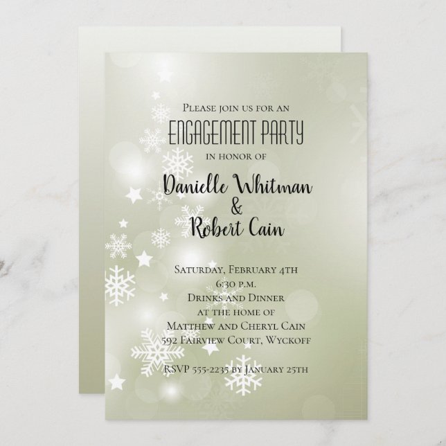 Sneeuw op Sage Elegant Abstracte Waterverf (Voorkant / Achterkant)