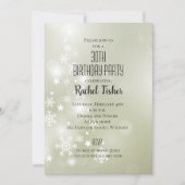 Sneeuw op Sage Elegant Abstracte Waterverf (Voorkant)