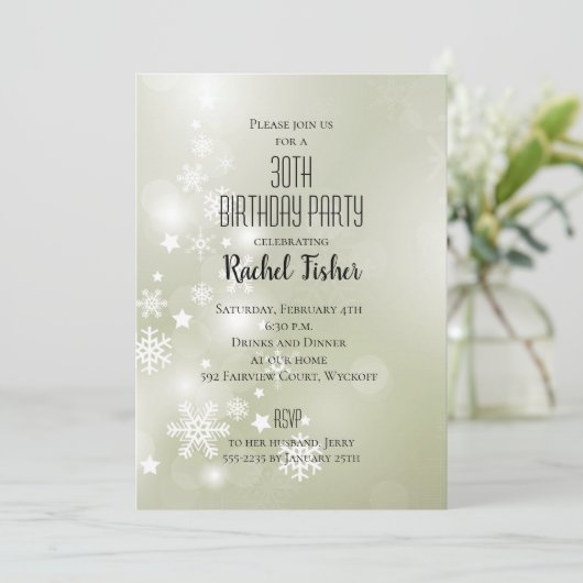 Sneeuw op Sage Elegant Abstracte Waterverf (Staand voorkant)