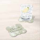 Sneeuw op Sage Elegant Abstracte Waterverf Kartonnen Onderzetters (Insitu)