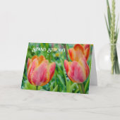 Sneeuw op Tulpen Wees sterk Moedig Gedachten Kaart (Voorkant)