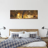 Sneeuw op Willow en Chinese Bridge, Godmanchester. Canvas Afdruk (Insitu (Slaapkamer))