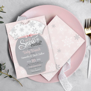 Sneeuw opgewonden Baby Brunch Roze Sneeuwvlok Het  Kaart