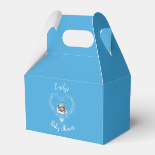 Sneeuw Opgewonden Blue Teddy Bear Baby shower Bedankdoosjes