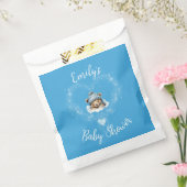Sneeuw Opgewonden Blue Teddy Bear Baby shower Bedankzakje (Gezegeld)