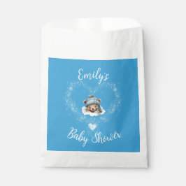Sneeuw Opgewonden Blue Teddy Bear Baby shower Bedankzakje
