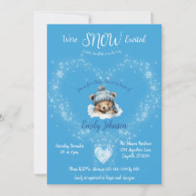 Sneeuw Opgewonden Blue Teddy Bear Baby shower