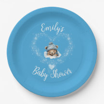 Sneeuw Opgewonden Blue Teddy Bear Baby shower
