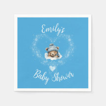Sneeuw Opgewonden Blue Teddy Bear Baby shower