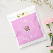 Sneeuw Opgewonden Roze Teddybeer Baby shower Bedankzakje (Gezegeld)