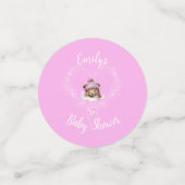 Sneeuw Opgewonden Roze Teddybeer Baby shower Confetti (Kleine voorkant)