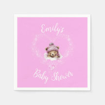 Sneeuw Opgewonden Roze Teddybeer Baby shower