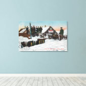 Sneeuw over het huis TopsNome, AK Canvas Afdruk (Insitu (Houten vloer))