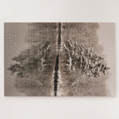 Sneeuw over het winterlandschap van Lake Winter Wo Legpuzzel (Horizontaal)