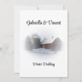 Sneeuw Overdekt Schuur Winter Land Ranch Bruiloft Kaart (Voorkant)