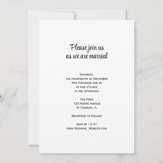 Sneeuw Overdekt Schuur Winter Land Ranch Bruiloft Kaart (Achterkant)