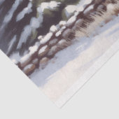 Sneeuw Overdekte Cabin Winter Waterverf Decoupage Tissuepapier (Detail)